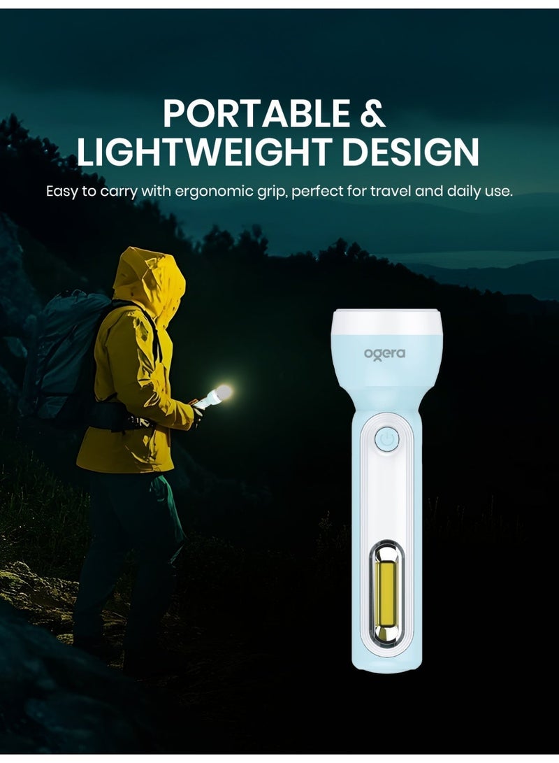 Ogera مصباح يدوي ببطارية ليثيوم LED - مصباح قابل لإعادة الشحن فائق السطوع مع بطارية ليثيوم تدوم طويلاً، مدمج وقوي، مصباح جيب مقاوم للماء للتخييم، المشي في الطبيعة والاستخدام الطارئ - Image 5